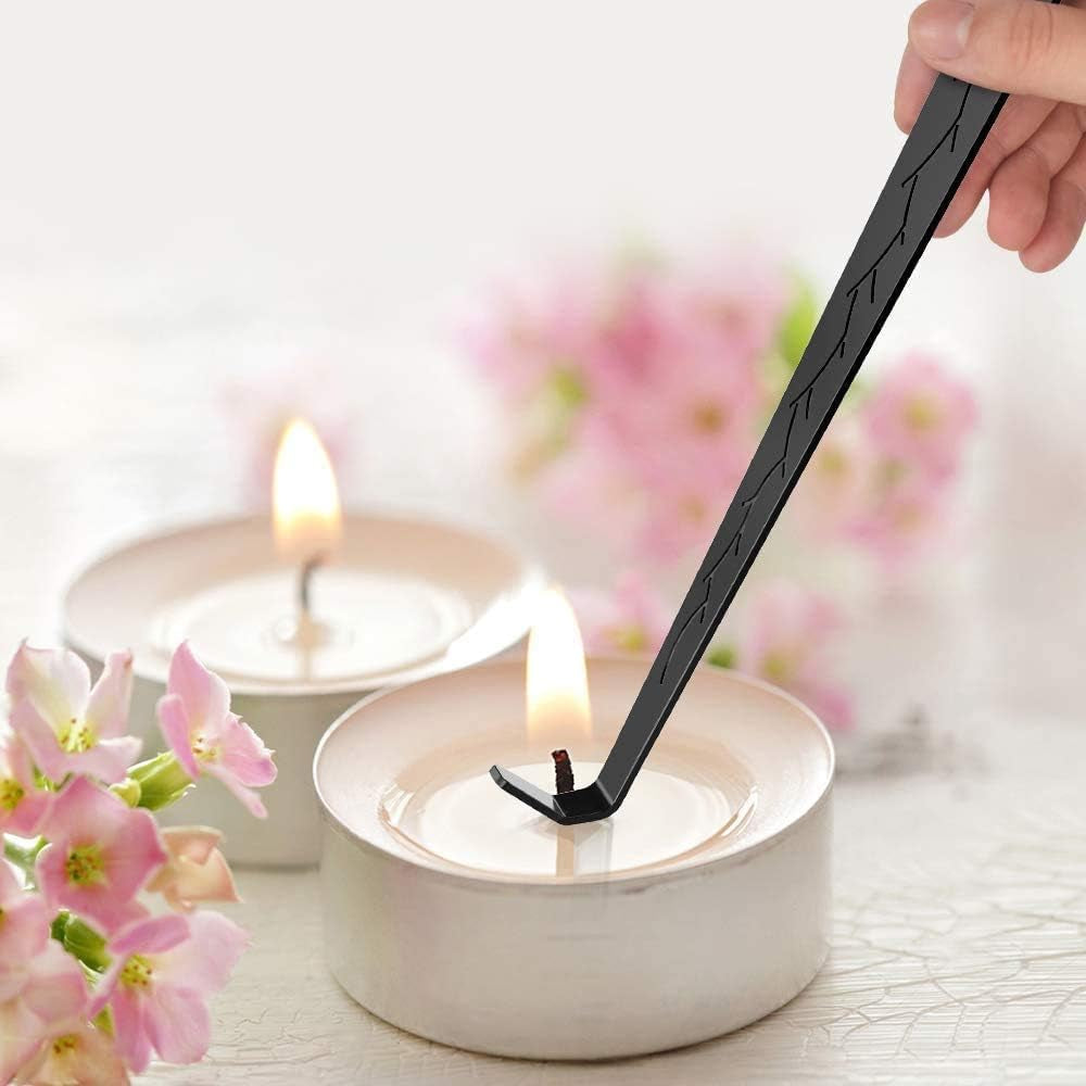 3 in 1 Candle Accessory Set, Candle Wick Trimmer Cutter, Candle Snuffer Extinguisher, Wick Dipper with Gift Package for Candle Lover (Black)