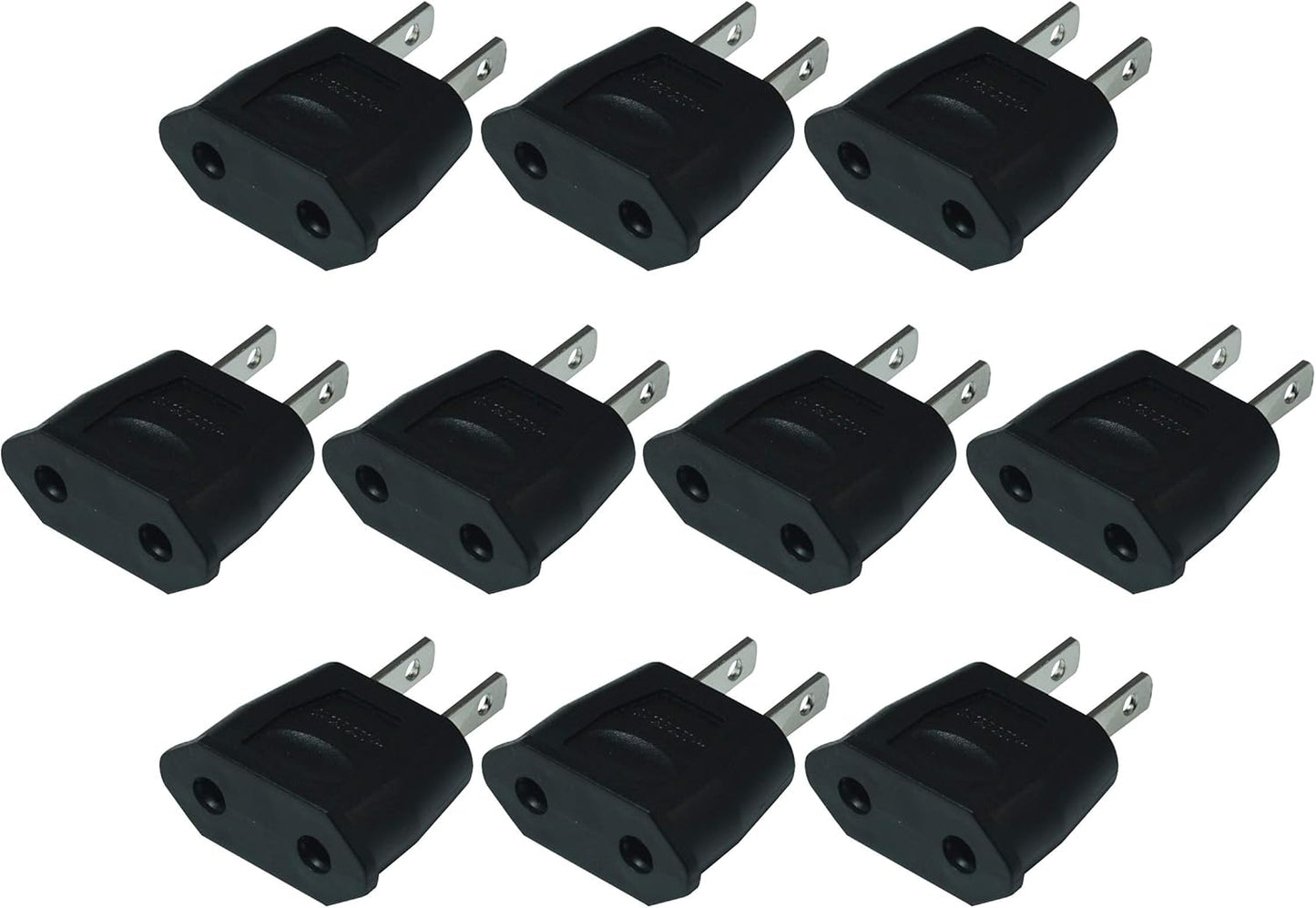 EU Euro Europe to US USA Power Jack Wall Plug Converter Travel Adapter Adaptor (10 PCS)