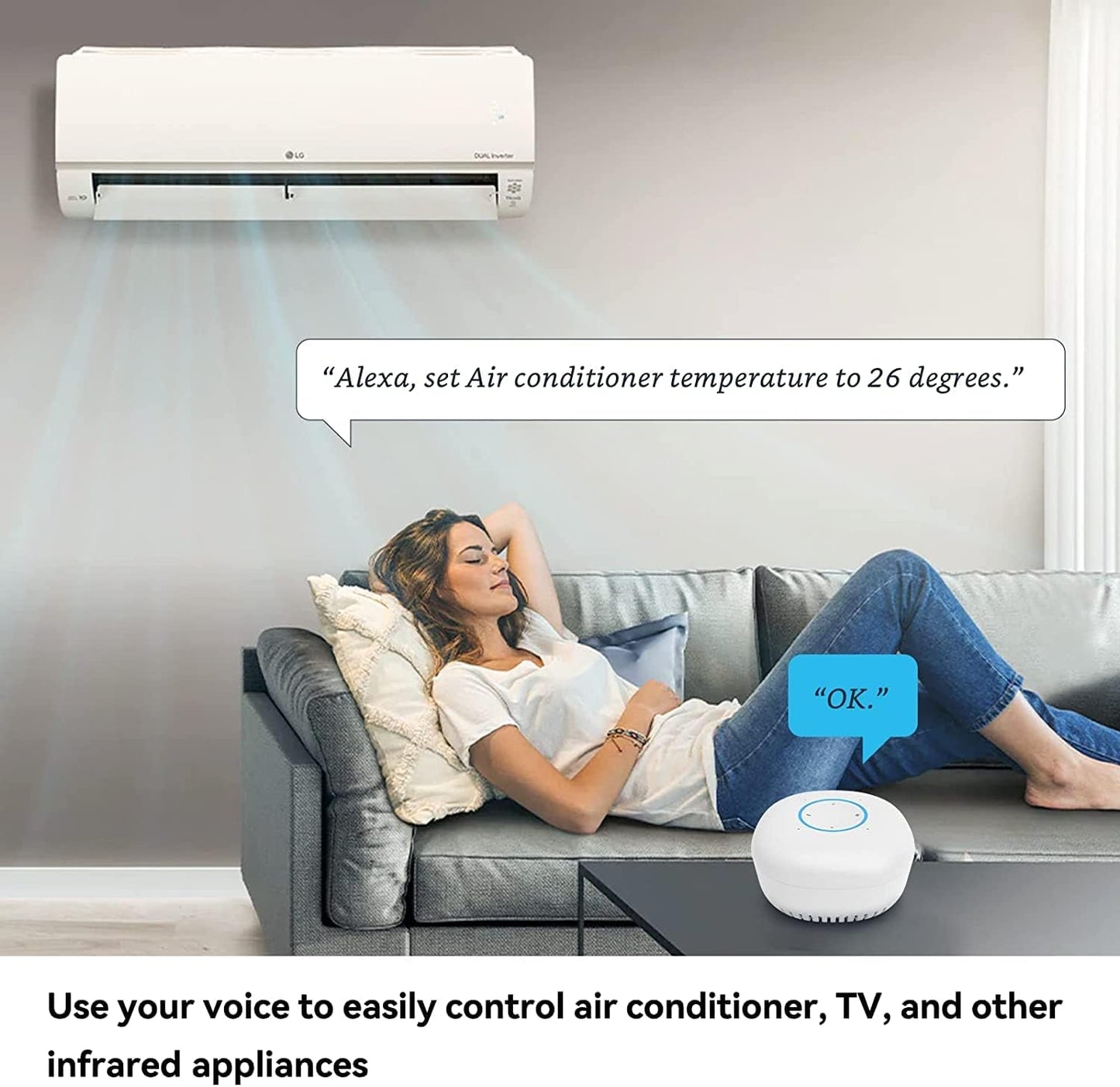 Smart Home Hub with Speaker | Universal Remote Control | with IR Blaster, Alexa Built-In | App/Voice Controller | for Alarm System, AVS Gateway
