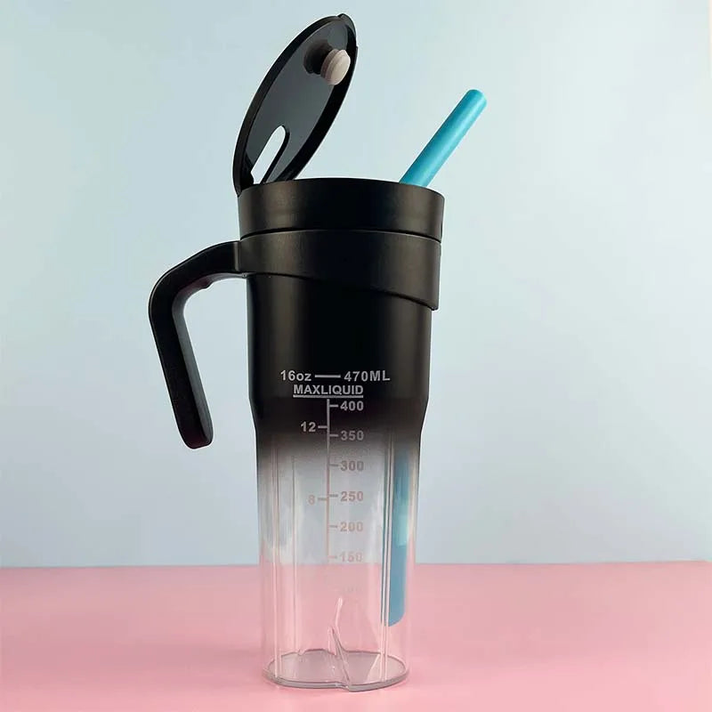 Portable USB Rechargeable Multi-Function Blender Cup Juicer for Shakes Smoothies 470ML Juicer Bottle with Straw