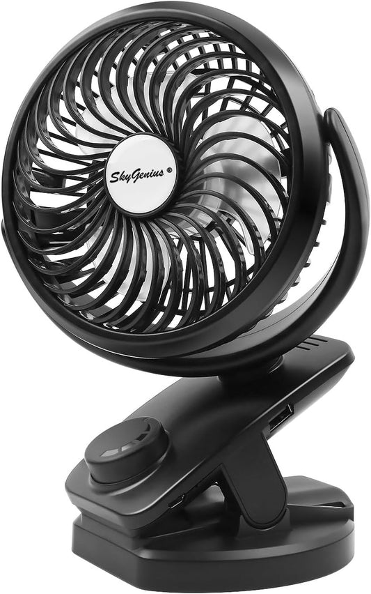 Battery Operated Clip on Fan for Bay Stroller, USB Rechargeable Battery Powered Mini Desk Fan (Max 40Hours)