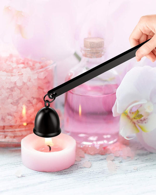 3 in 1 Candle Accessory Set, Candle Wick Trimmer Cutter, Candle Snuffer Extinguisher, Wick Dipper with Gift Package for Candle Lover (Black)