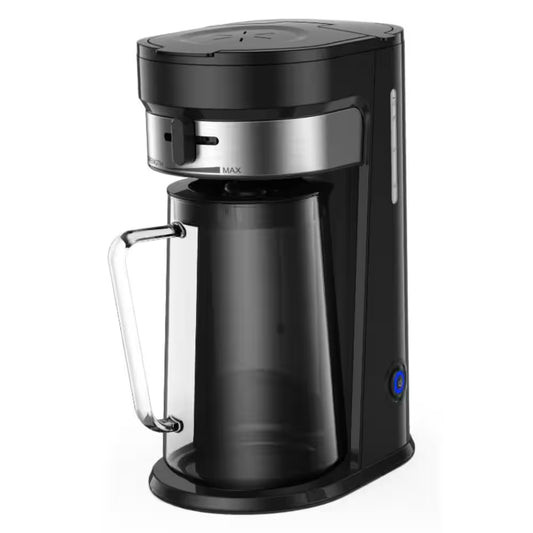 Black 3 Quart Iced Tea and Coffee Brewing Strength Selector and Infuser Chamber Lattes Lemonade, Flavored Water