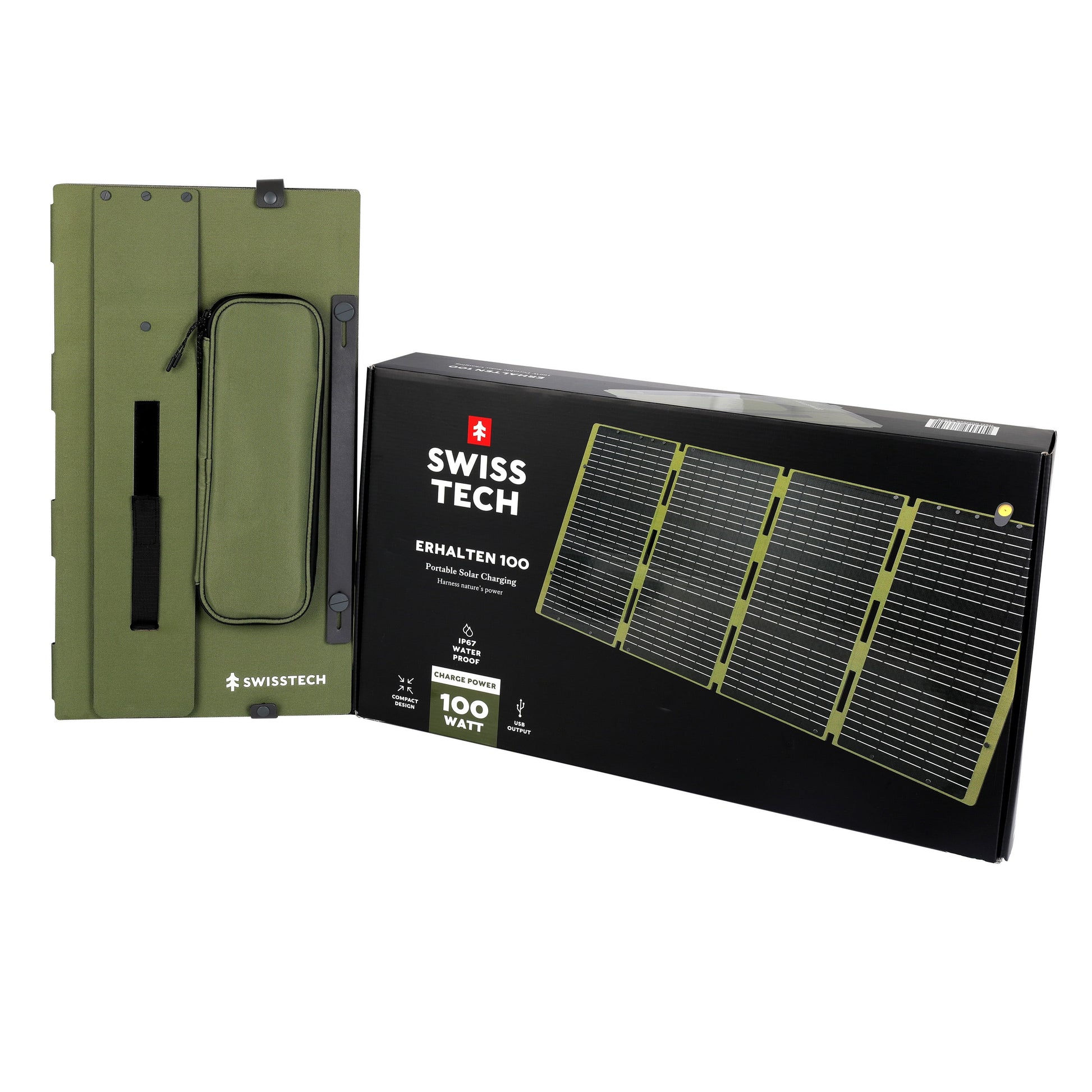 Foldable Solar Panel, 100W, USB-A and USB-C, Phone Charger, Waterproof, Emergency Use, Panel Only