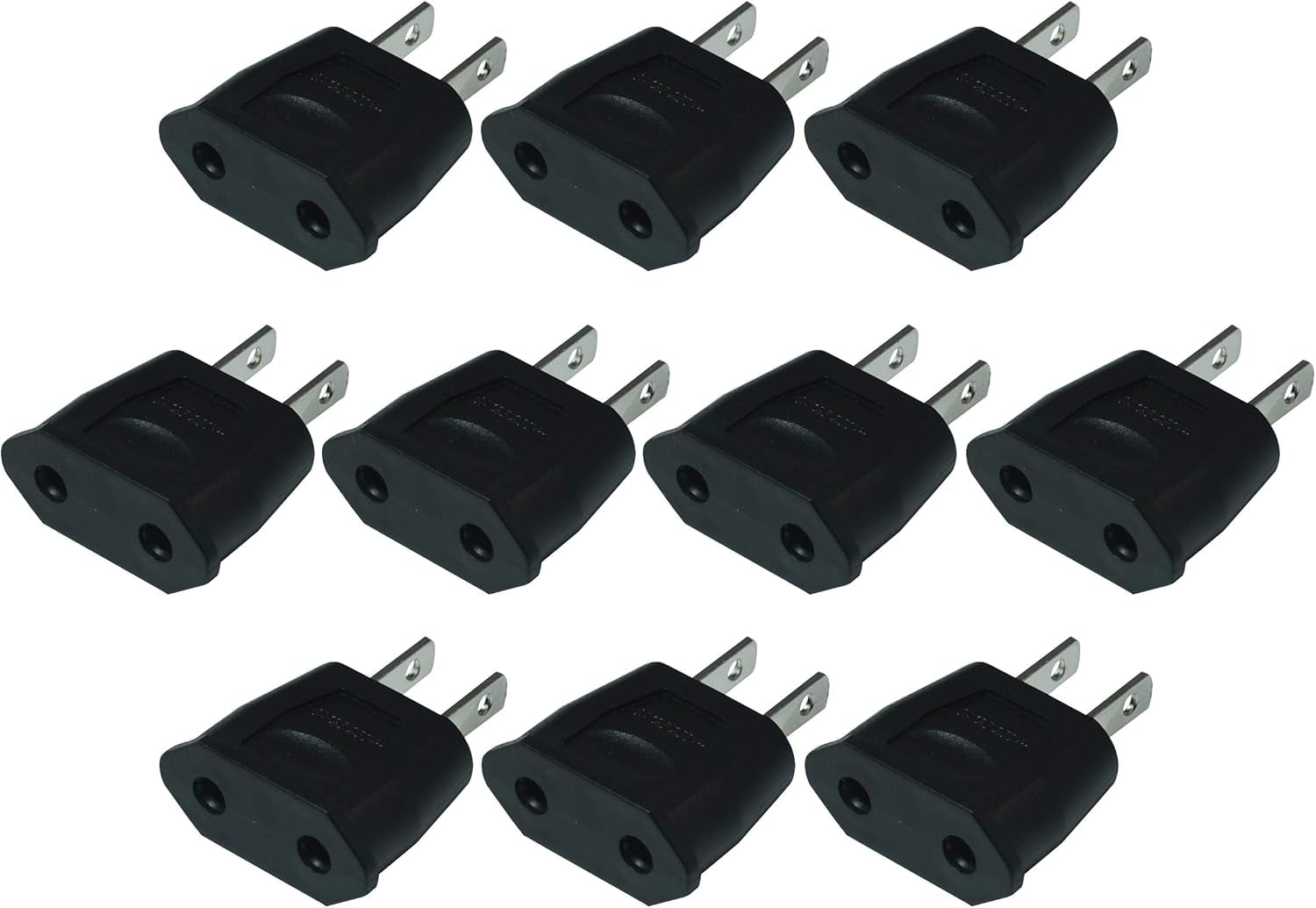 EU Euro Europe to US USA Power Jack Wall Plug Converter Travel Adapter Adaptor (10 PCS)